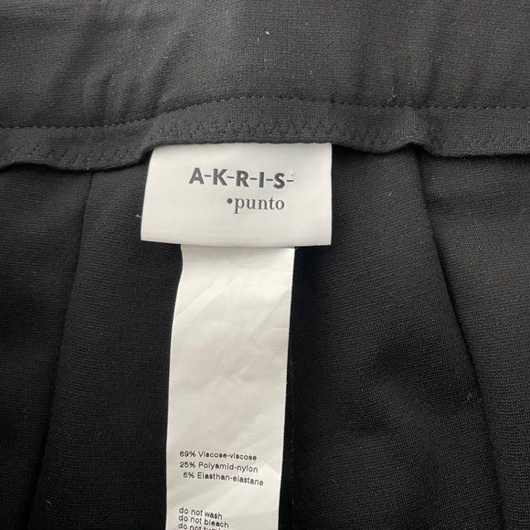 AKRIS PUNTO Switzerland Black Stretch Knit Pants Tapered Ponte Work - Picture 6 of 9